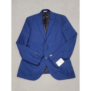 Nordstrom Rack Blazer Mens 38R Blue Sodalite Extra Trim Fit Jacket Sport Coat